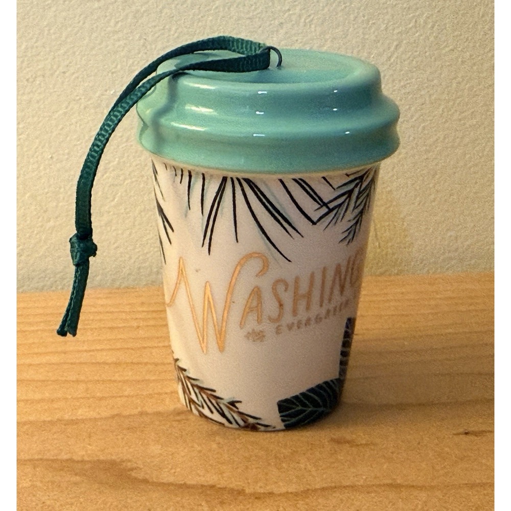 LN 2017 Starbucks Ornament WASHINGTON The EVERGREEN STATE To-Go Cup Tumbler Xmas